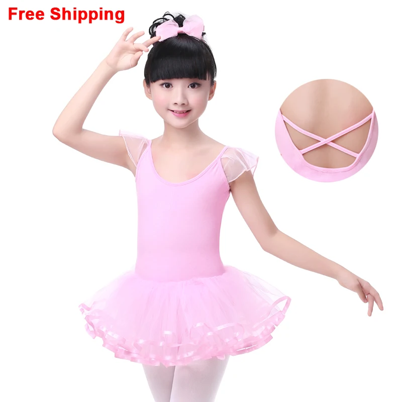 Classical Ballet Tutu Dancewear Children Girls Sleeveless Back Cross