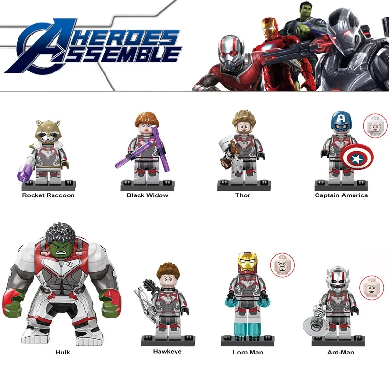 Мстители 4 EndGame космические микро минифигурные Железный человек Халк Playmobil