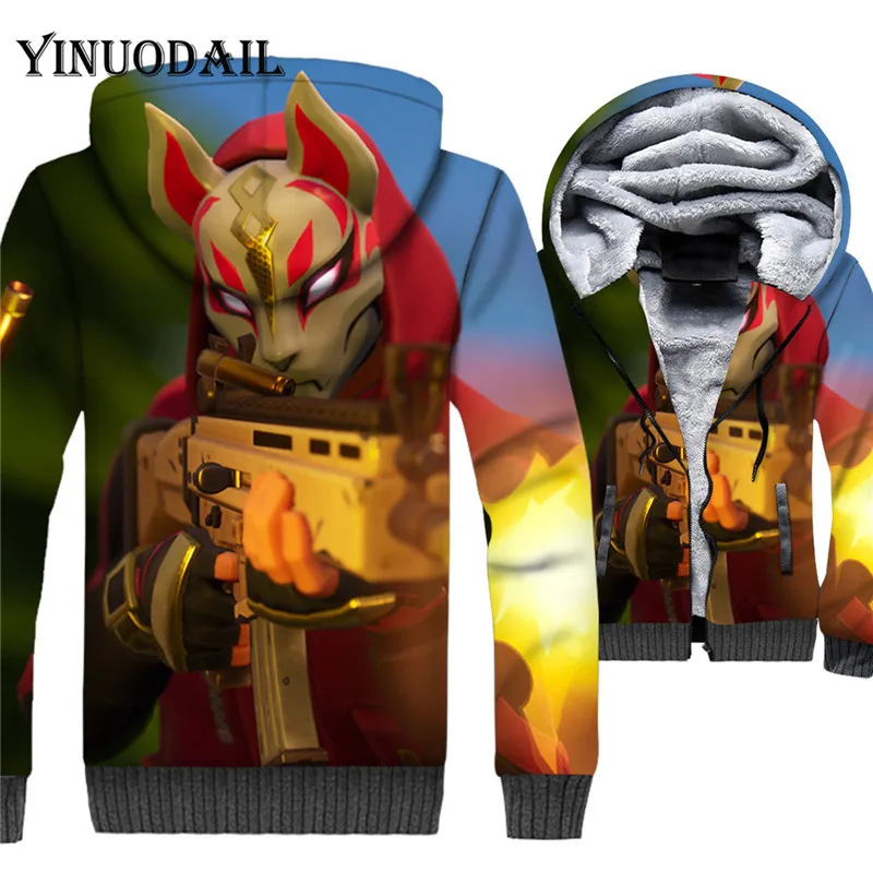 Battle Royal Hero Sweatshirt Zipper Hoodies Cosplay Costume Gaming Battle Night Unisex Winter Casual Hoodie  for Child