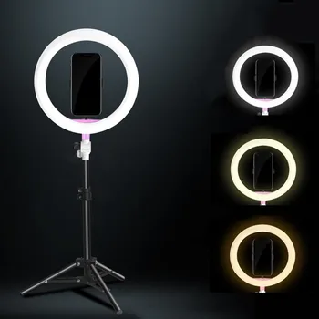 

SITOOSHE LED Light Camera Photo/Studio/Video Ring Light 3200K-5500K Photography Dimmable Ring Lamp for Iphone/Samsung/Xiaomi