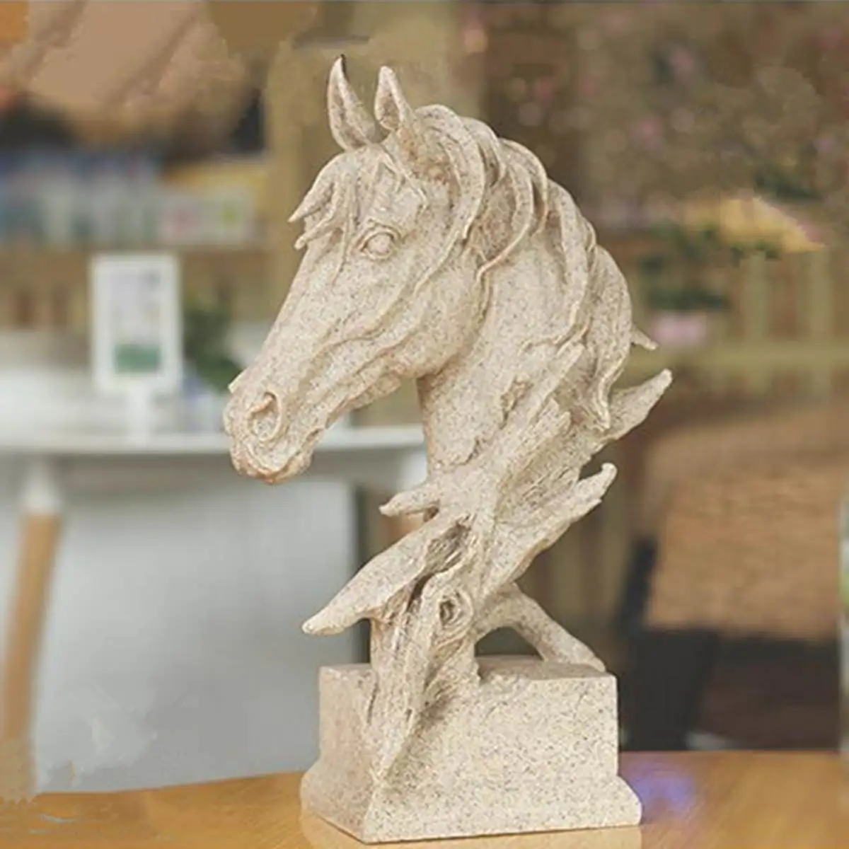 

Modern Abstract Horse Head Statue Sculpture Resin Ornaments Home Decoration Accessories Gift Geometric Resin Sculpture