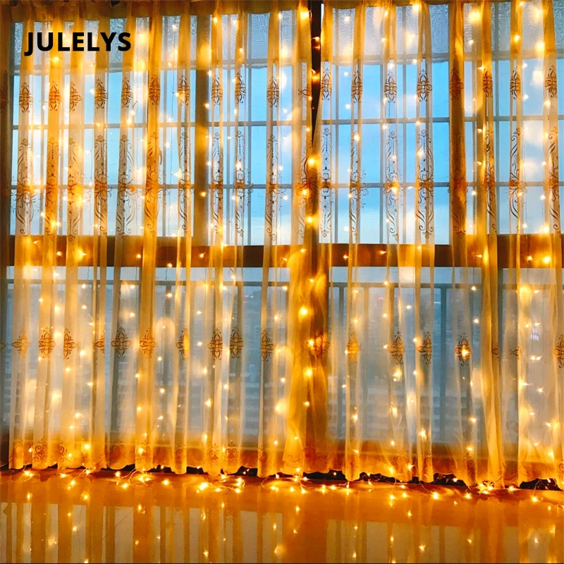 8M x 2M 512 Bulbs LED Curtain Lights For Wedding Christmas Garland Fairy Lights Birthday Party New Year Holiday Lighting Outdoor