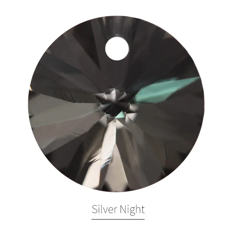 Элегантные Круглые Rivoli K9 стеклянные стразы, прозрачные крошечные алмазные подвески, сделай сам, серьги, ожерелье, ювелирное изделие, одно отверстие - Цвет: Silver Night