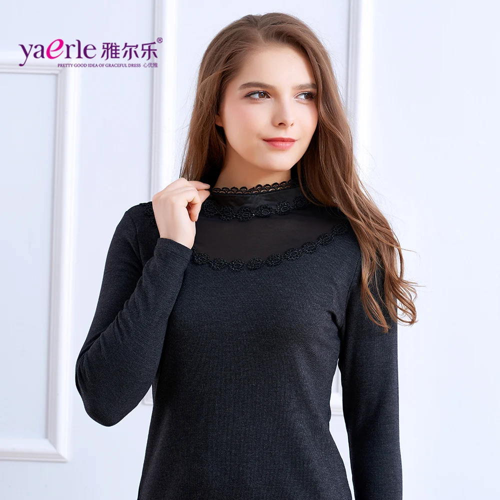 Для женщин Пуловеры для зима-осень Стиль 2017 Новая мода Кружево воротник