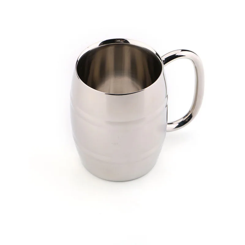 

250ml Bamboo Barrel Shape Double Walled Stainless Steel Beer Vodka Mugs Cup Tea Coffee Cups Camping Drinkware Travel Cup DA