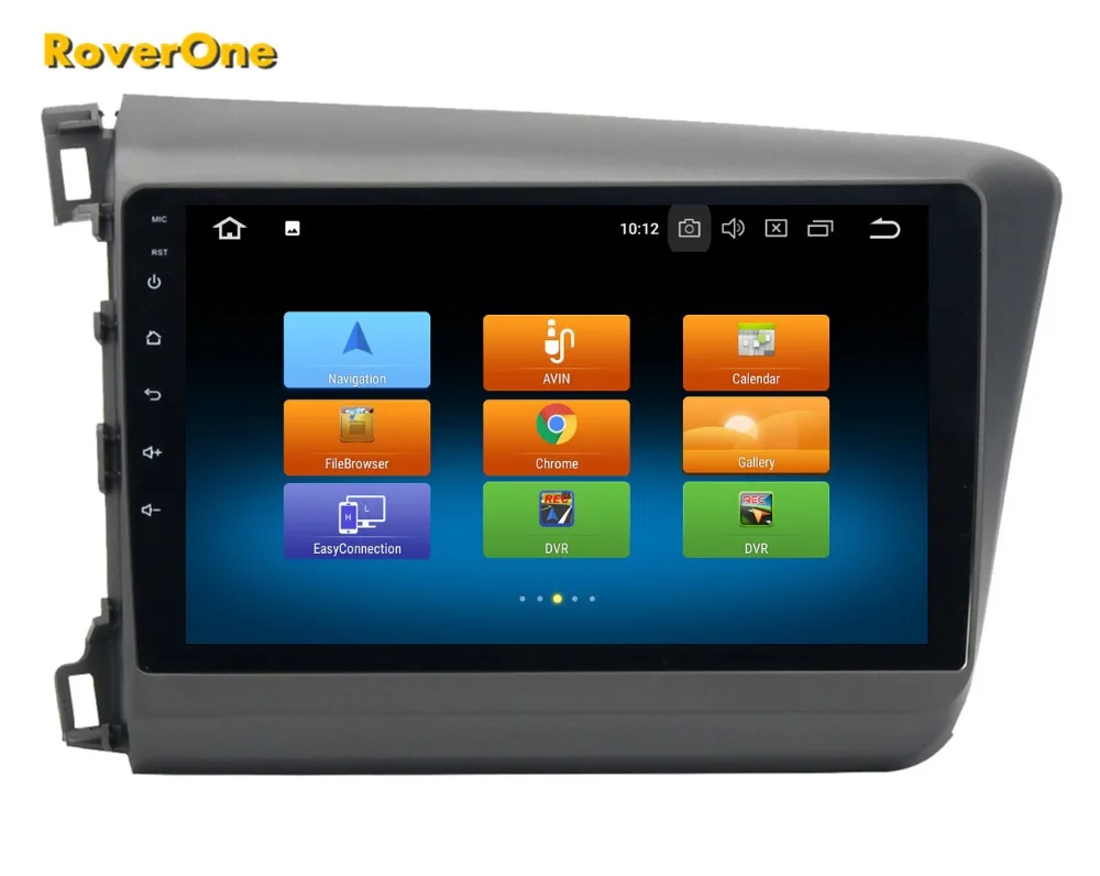 Clearance RoverOne Android 9.0 Octa Core Car Radio GPS For Honda For Civic 2012 2013 2014 Touchscreen Multimedia Player Stereo Bluetooth 6