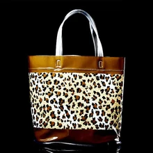 Пользовательские леопарда печати ПВХ руки Сумки рекламы Хозяйственные сумки с заказной печати логотипа