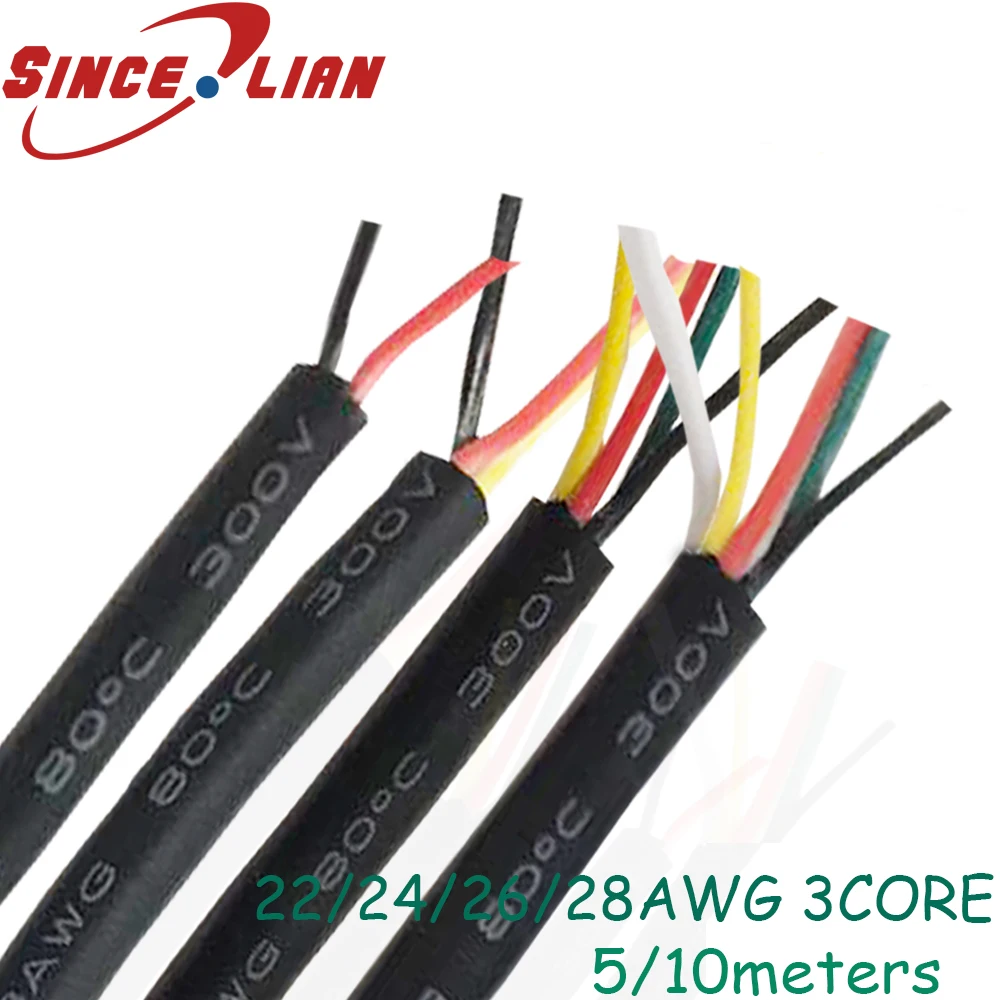 22AWG 24AWG 26AWG 28AWG 3core DIY Mouse Wire USB Keyboard Line 5 /10
