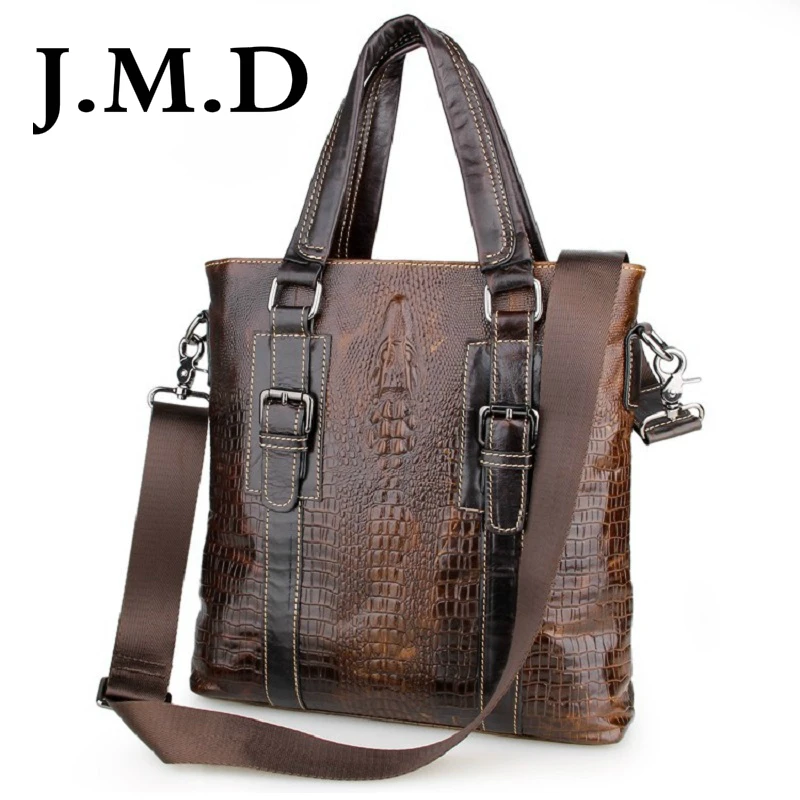 

J.M.D 2018 New Arrival 100% Leather Crocodile Grain Briefcases Men's Cow Leather Messenger Shoulder Bag Handbags 7265