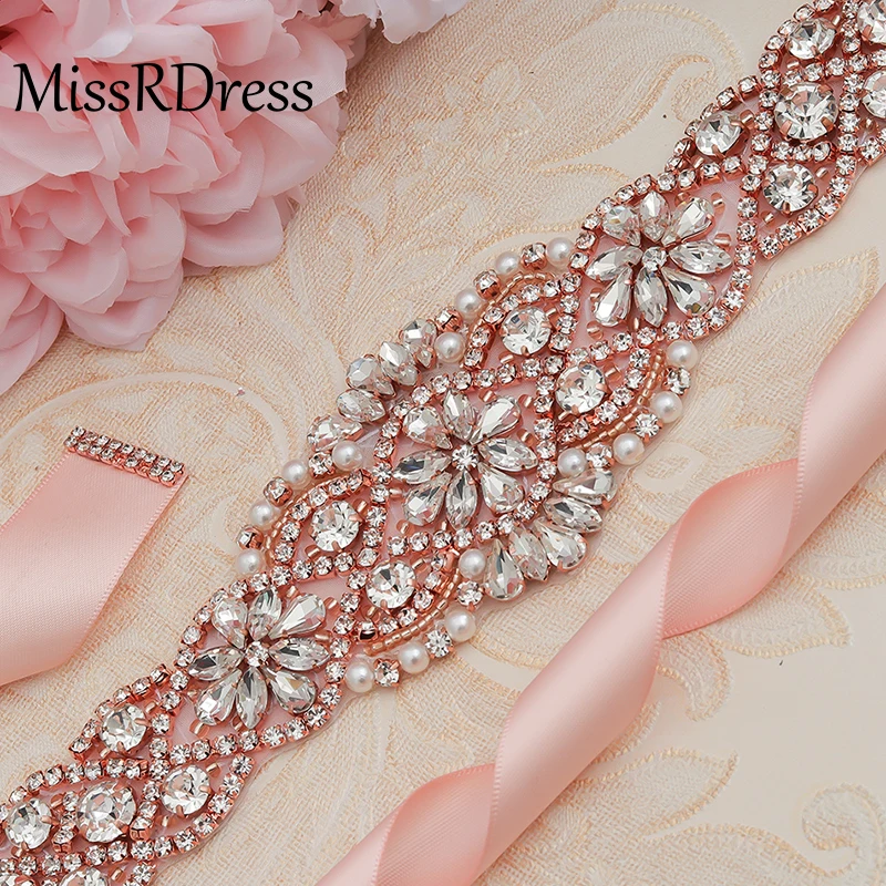 MissRDress Bridal Belt Wedding Belt Elegant Rhinestones Diamond Bridal Sash For Wedding Dress Accessories easy pearl belt JK829