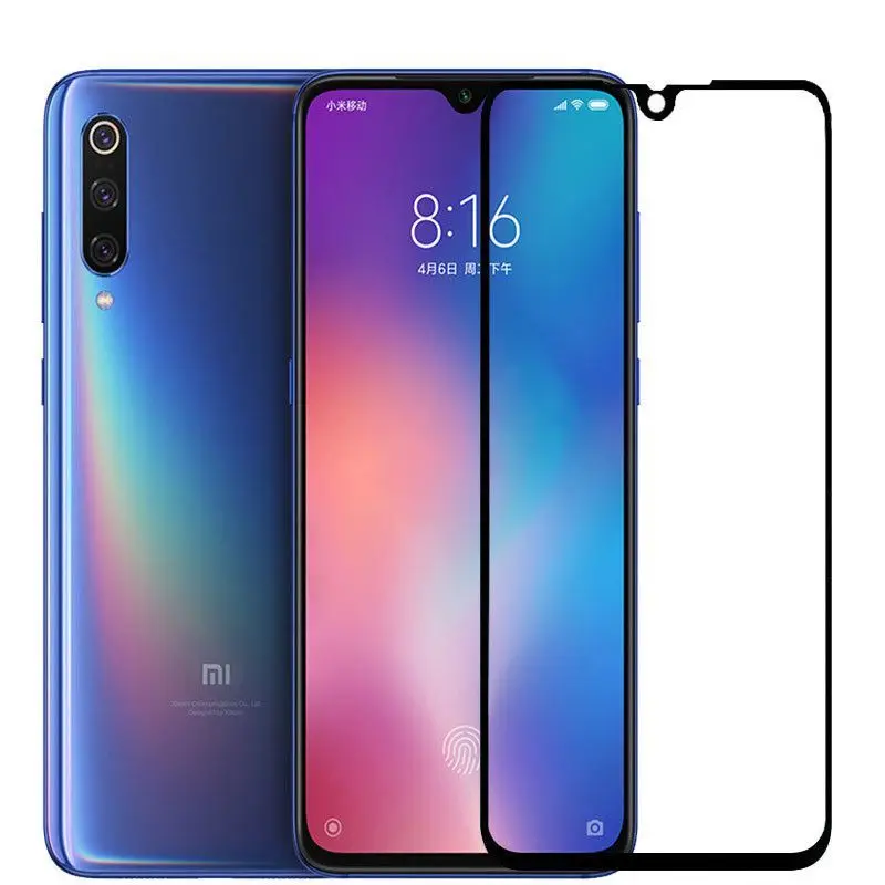 

YIJIAMO Glass Film of Mobile for Xiaomi Mi 9 Phone Arc Protective Case Screen Protector Full Cover Protector Tempered Glass