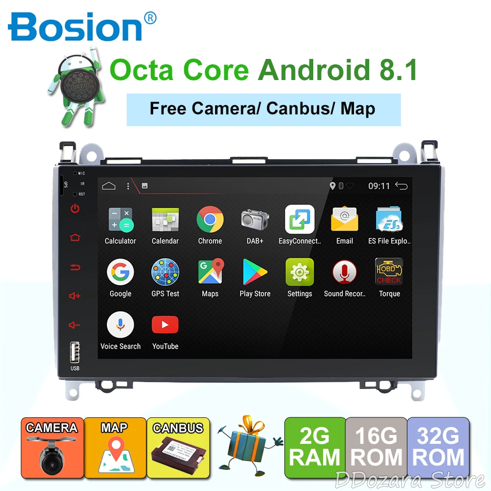 

Android 8.1 Car DVD for Mercedes Benz Sprinter Vito W169 W245 W469 W639 B200 GPS Radio DAB Stereo Octa Core 2GB RAM with WIFI