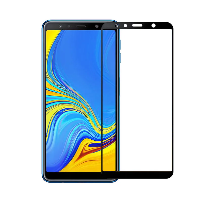 

[2 упаковки] Защитная пленка из закаленного стекла с полным покрытием для SAMSUNG GALAXY A7 2018 6,0 дюймов,