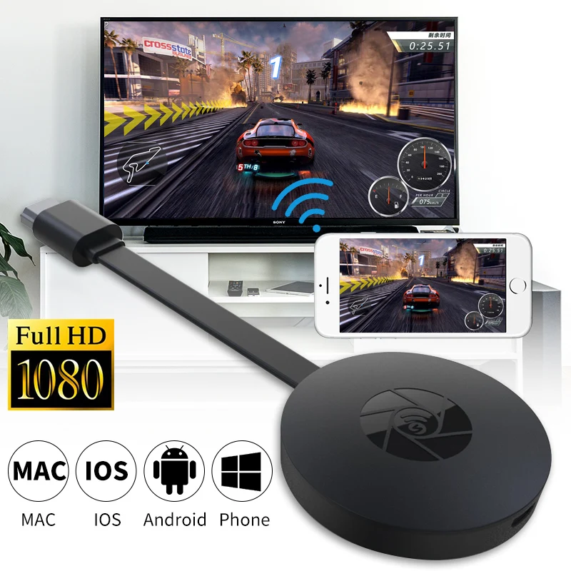 Беспроводной ключ с дисплеем приемник 1080 P HDMI Mirascreen Мини ПК Android tv Stick Miracast anycast airplay Для apple ios tv dongle