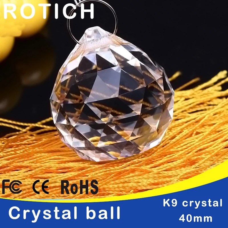 5pcs/lot 40mm Glass crystals for chandeliers faceted hanging ball crystal drops for chandelier parts for home decoration