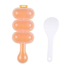 Счастливые дети едят пластиковые DIY Дети встряхивания еды мяч риса пресс-форма для кухни с ложкой еды