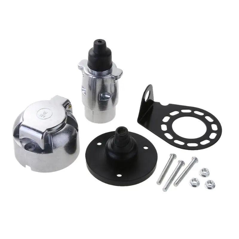 VODOOL 7 Way RV Boat Truck Trailer Metal Plug Connector