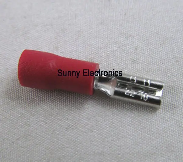1000 шт. 2.8 мм красный женский изоляцией электрические лопаты соединительные клеммы, провода, crimp 22-16 AWG