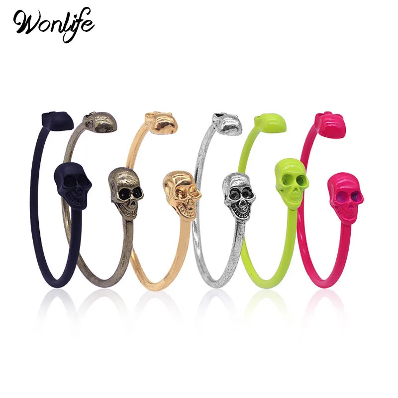 Wonlife панк-рок Для мужчин Тал браслет и женщин под старину цвет серебристый