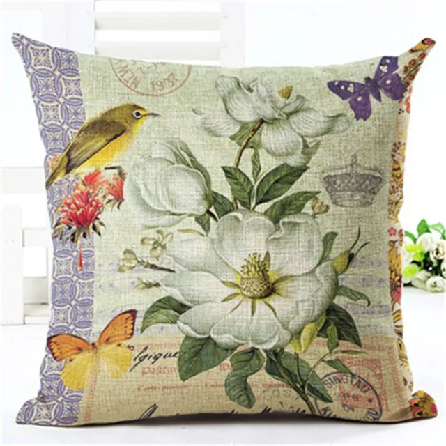 Home Decor Vintage Flowers Sofa Cushion Cover Decor Cases Sofa Throw
