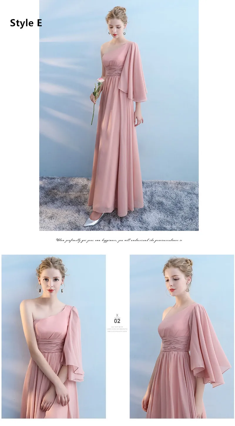 Elegant Pink Sleeveless Off Shoulder Long Bridesmaid Dress