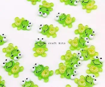 

300pcs Glitter Frog Resin Flatbacks - Resin Cabochons flatback Buttons Resin Charms dotted resin display
