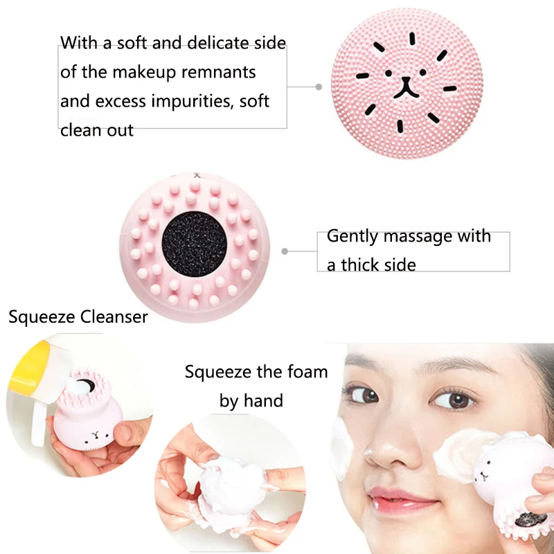 New Silicone Acne Brush Soft Face Cleaner Blackhead Facial Spot Massage
