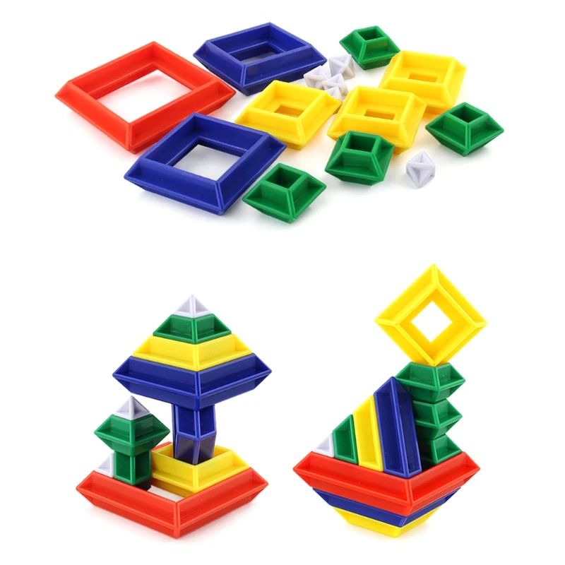 

HBB Ever changing Pyramid Tower Blocks Educational Puzzle Sets DIY Assembling Toy