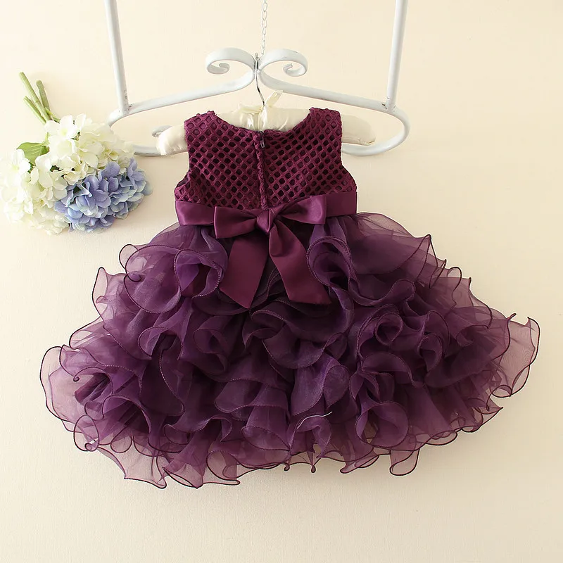 Многослойное розовое платье для маленьких девочек фиолетовое мини-платье принцессы для девочек, вечерние платья для маленьких девочек 1, 2, 3 лет, RKF194035
