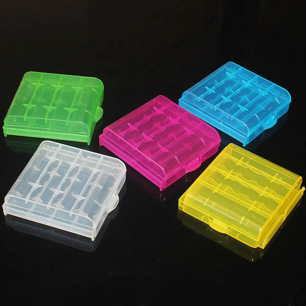 

Plastic Battery Case Portable 4x AA/AAA Battery Storage Organizer Random Color Mayitr