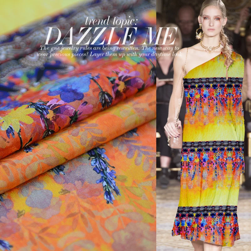 

140cm silk crepe de chine fabric 14 momme digital print shirt dress silk crepe fabric natural silk fabric wholesale cloth