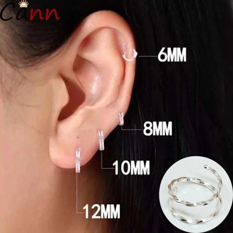 

Women Men Gothic 925 Sterling Silver Stud Earrings Cute Buckle Round Earrings Ear Bone Earings Fashion Jewelry 2019 Gifts F40