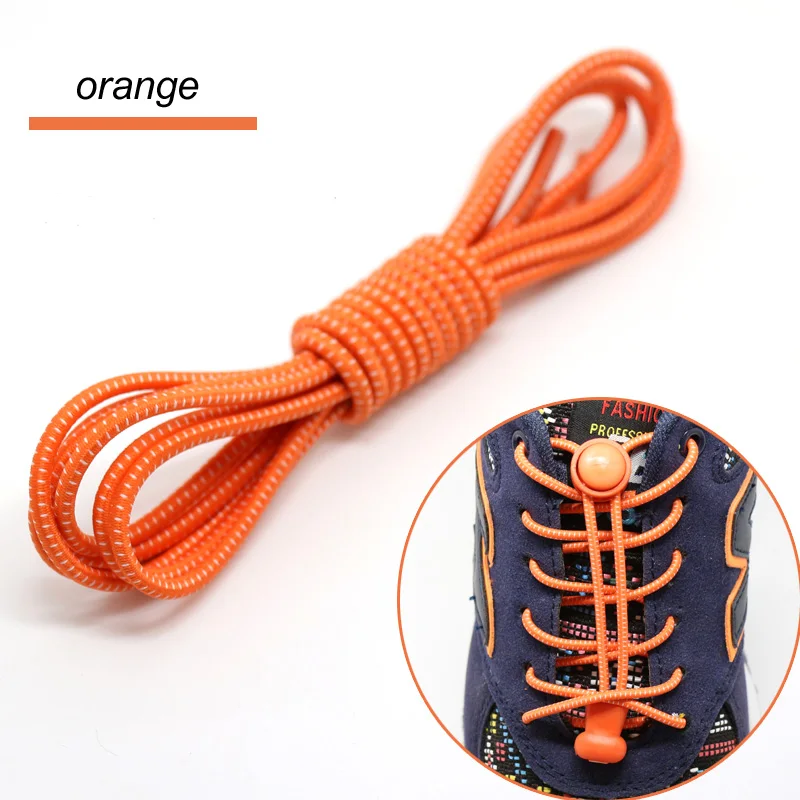 5 пара/лот плоские шнурки 100 см эластичные шнурки для обуви Цветные шнурки для бега легкие шнурки для взрослых и детей - Цвет: orange