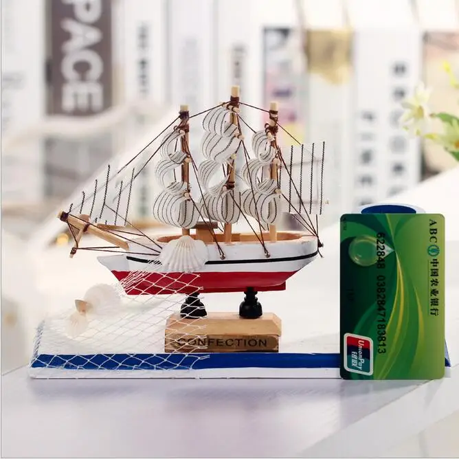 

Mediterranean Style Wooden Sailboat Decoration Student Stationery Desktop Penholder Couple Gift