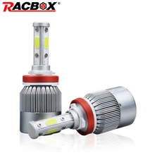 Racbox 80 Вт Автомобильный светодиодный фонарь для Фар H4 Высокий Низкий 9006 HB4 с 4 бортами 360 градусов светодиодный s холодный белый 6000K 12V 24V Авто свет