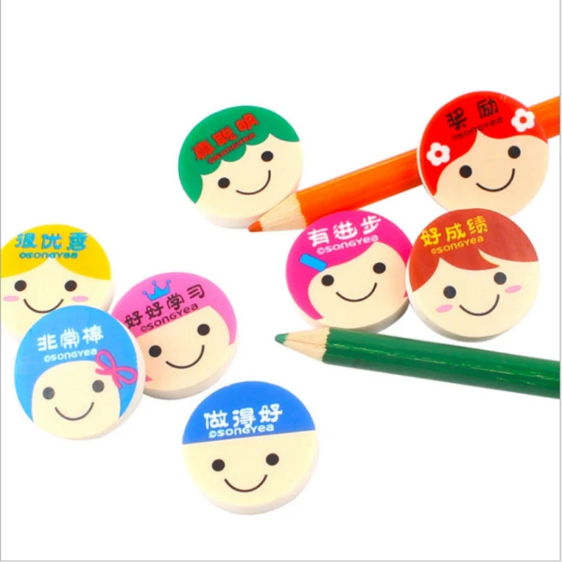 

Wholesale Kids Pencil Drawing Eraser 8 Building Block Non-sharpening Pencil Creative Fruit Erasers School Stationery