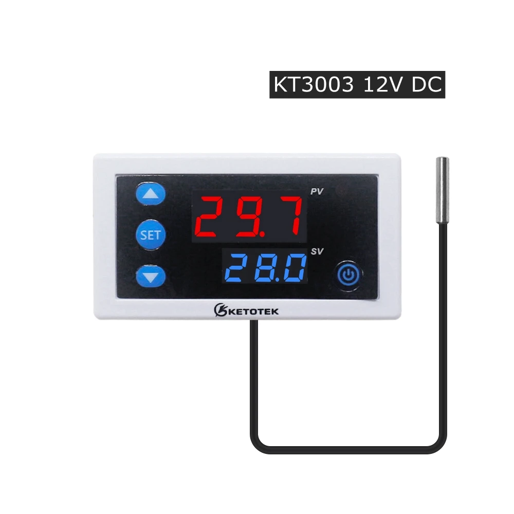 KT3003 12V DC KT3003 W3230 мини Регулятор температуры-55~ 120C нагрев/охлаждение термостат регулятор 10 a/220 V/20 A 12V 24V терморегулятор - Цвет: KT3003 12V DC