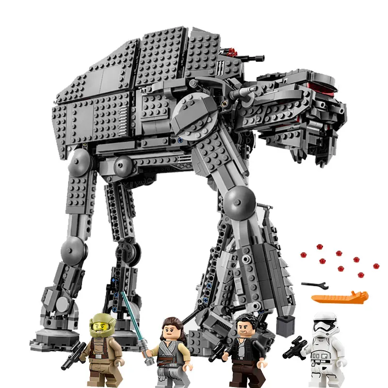 

1541pcs Diy Star Wars First Order Heavy Assault Walker Blocks Comptiable With Legoingly 75189 Bricks Toys For Children kids gift