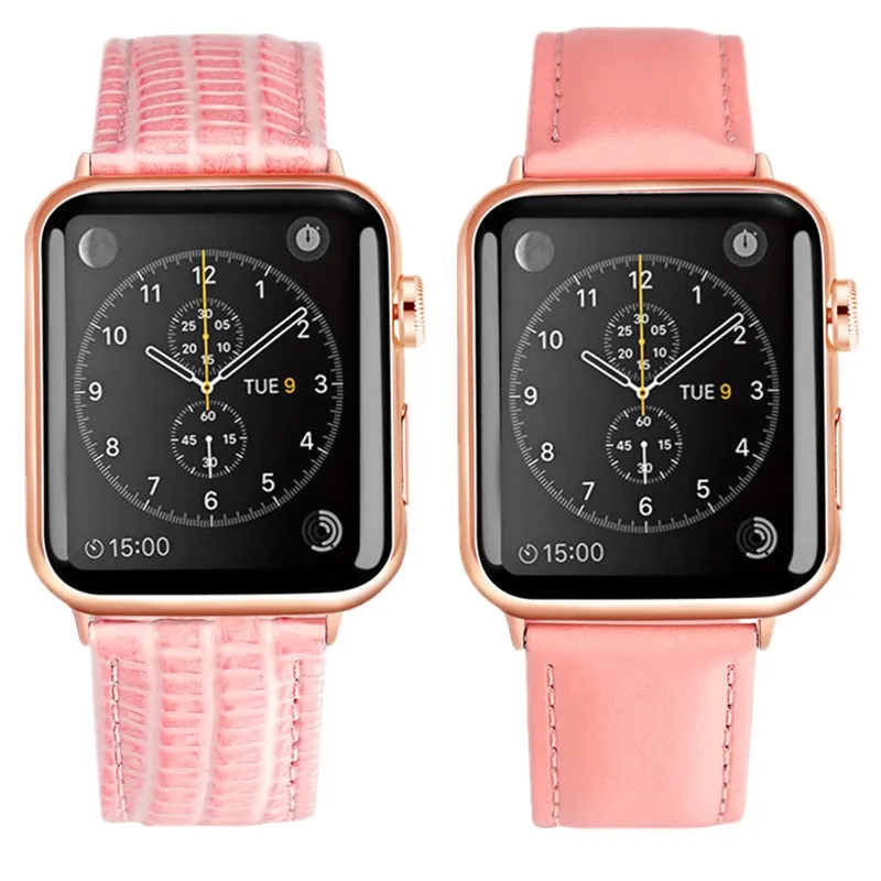 Браслет из натуральной кожи для Apple Watch группа 44/42/40/38mm Lizard браслет с узором ремешок для iWatch 4/3/2/1 ремешок доступа