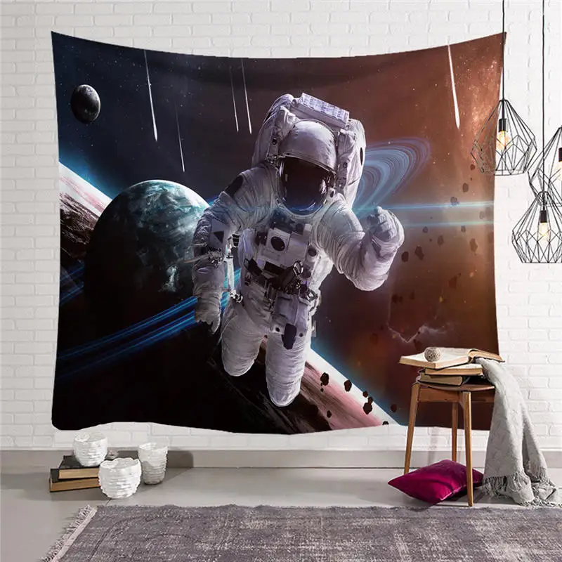 

Astronaut Star Planet Psychedelic Print Large Tapestry Wall Hanging Hippie Throw Rug Blanket Beach Towel Tablecloth Home Decor