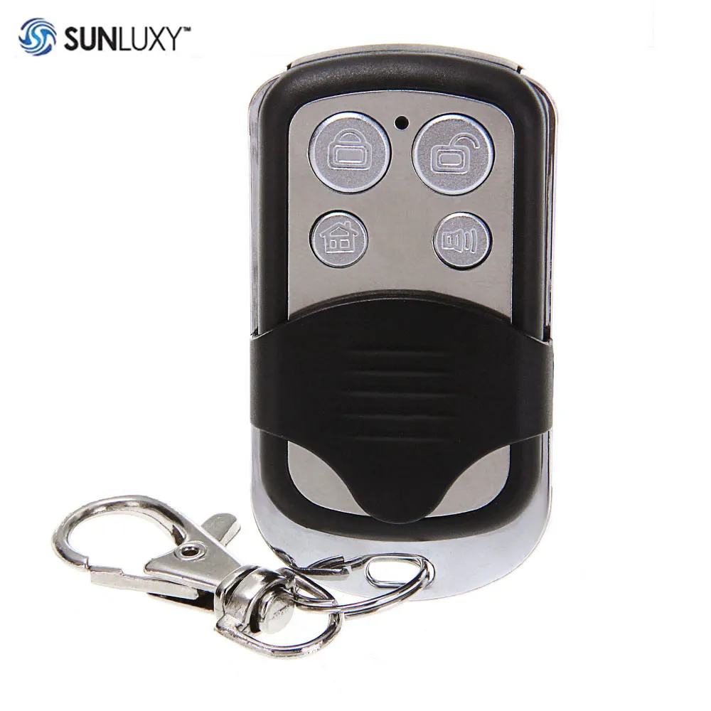 SUNLUXY 433MHZ Wireless Keyfob Alarm Remote Controller for Home Security System with 4 Keys 27A /12V Battery Included