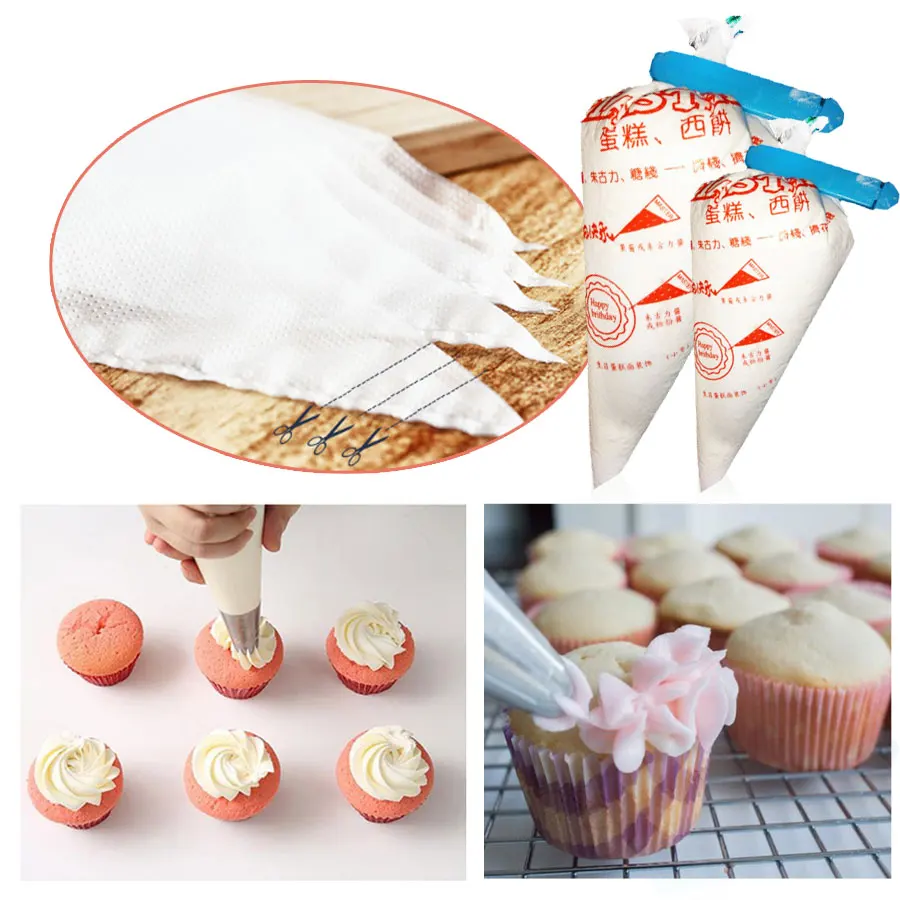 100Pcs/Set Squeeze Bags Plastic Disposable Pastry Bag Decorating Icing