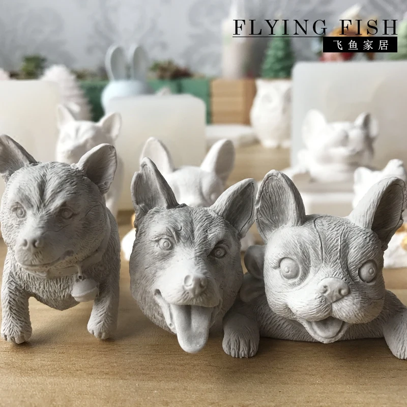 Силиконовая форма 3D формы для ароматического воска собак ароматических камней