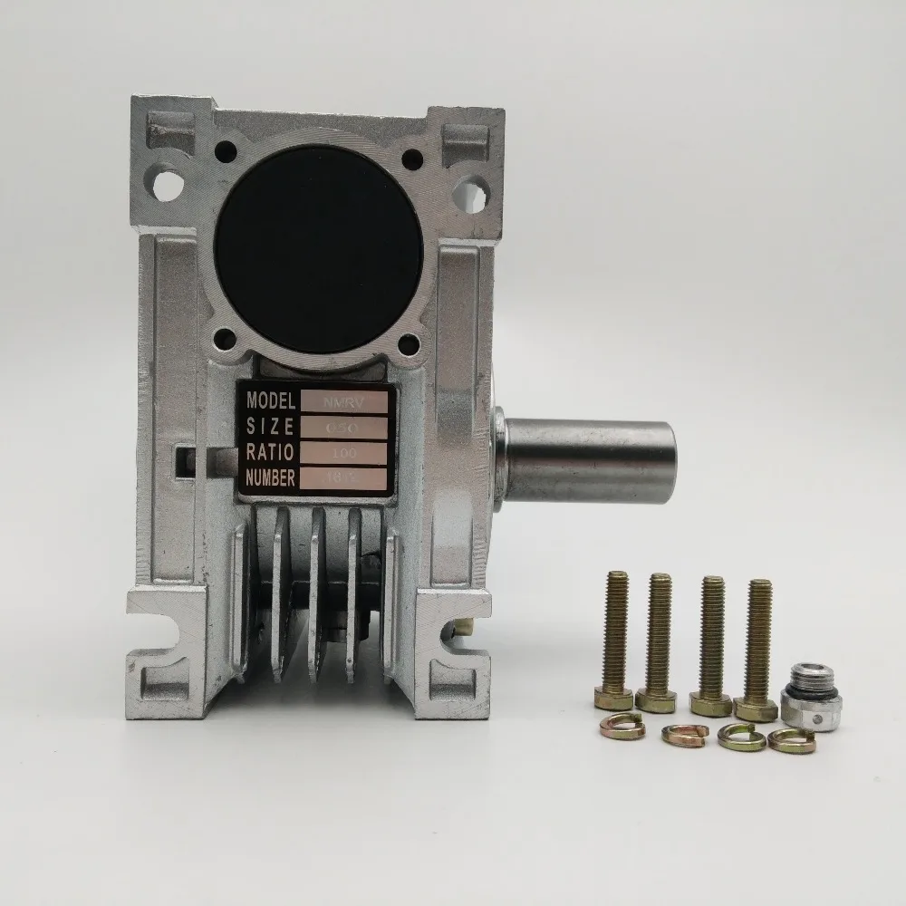 NMRV050 Ratio 100:1 Worm Gearbox 14mm 19mm Input Shaft 90 Degree Worm