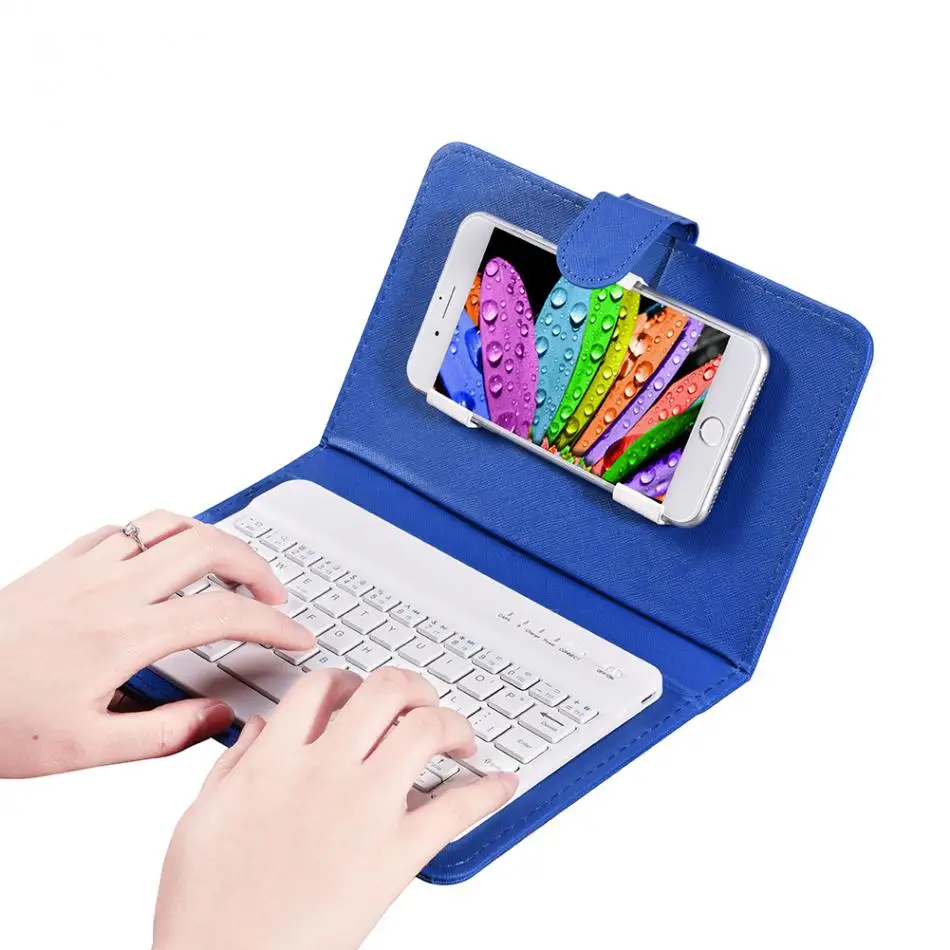 Universal Wireless Bluetooth Keyboard Flip Case Cover With Stand For