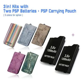 

Game accessories for Two PSP Batteries + One PSP Travel Carrying Pouch, Case Bag For All SONY PSP-2000,3000