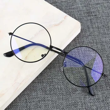 

Women Glasses Frame Men Anti Blue Light Eyeglasses Frame Vintage Round Clear Lens Fake Glasses Optical Computer Spectacle Frames