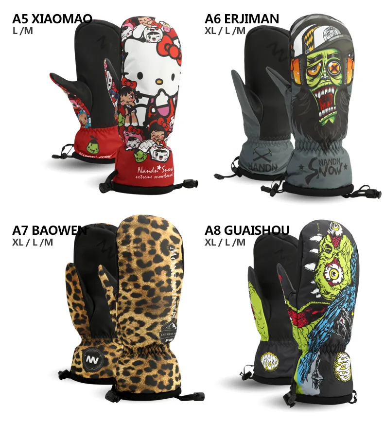 Nandn luvas de esqui snowboard luvas snowmobile