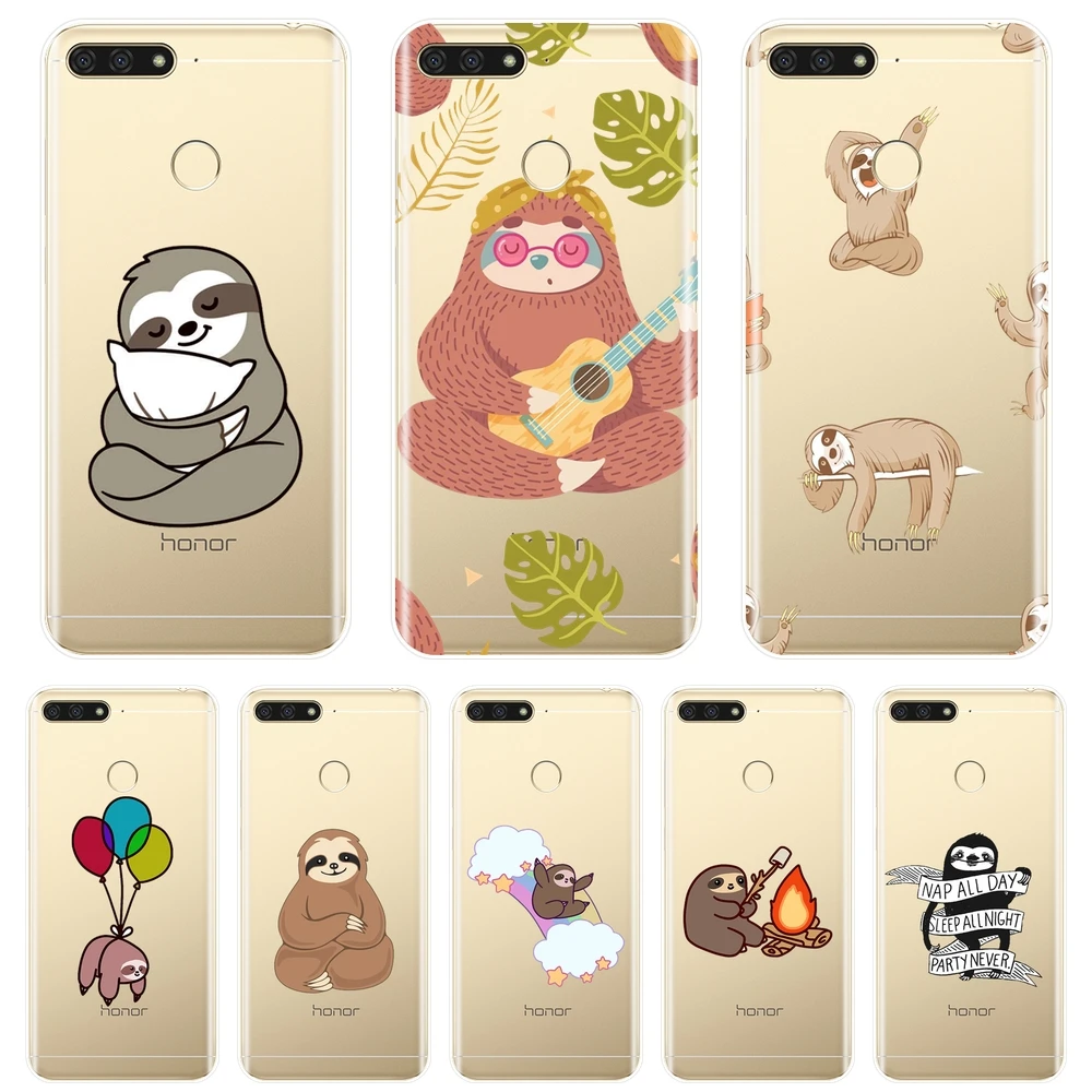 Чехол для huawei Y5 Y6 Y7 Prime 2017 2018 Y9 2019 Kawaii ленивый Мягкий силиконовый чехол телефона Y3 II