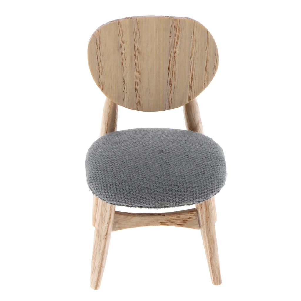 Dollhouse Miniature Furniture 1:12 Contemporary Fabric Wood Dining Chair